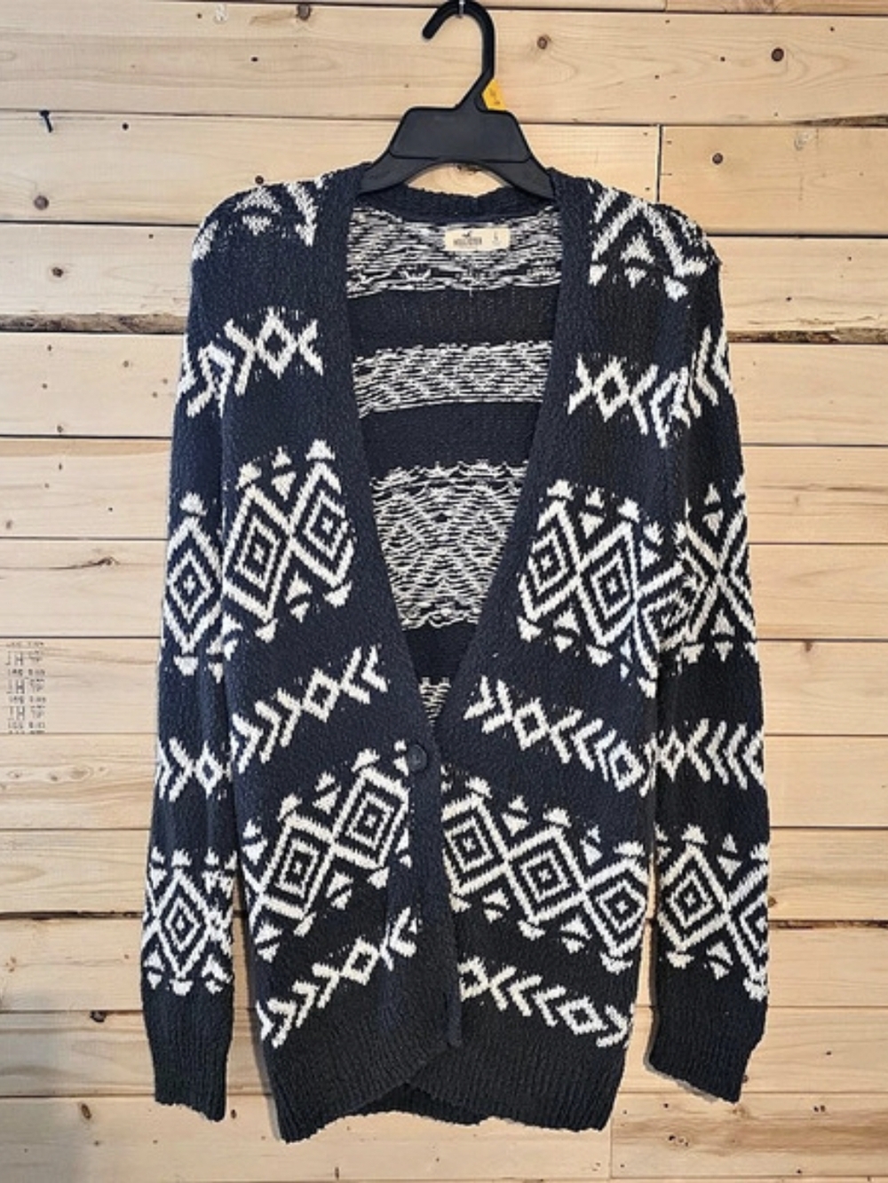 Hollister Boho Aztec Fair Isle Open Front Cardigan L